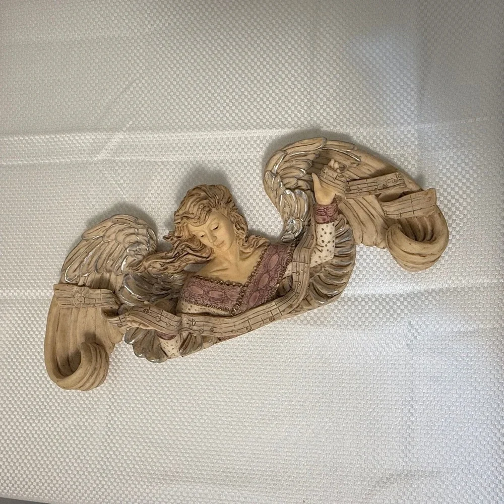 Vtg 1997 UDC United Design Angel Music Scroll Wall Plaque Resin 14